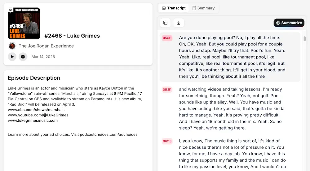 A screenshot of the SpotScribe app that shows the consistent output formatting