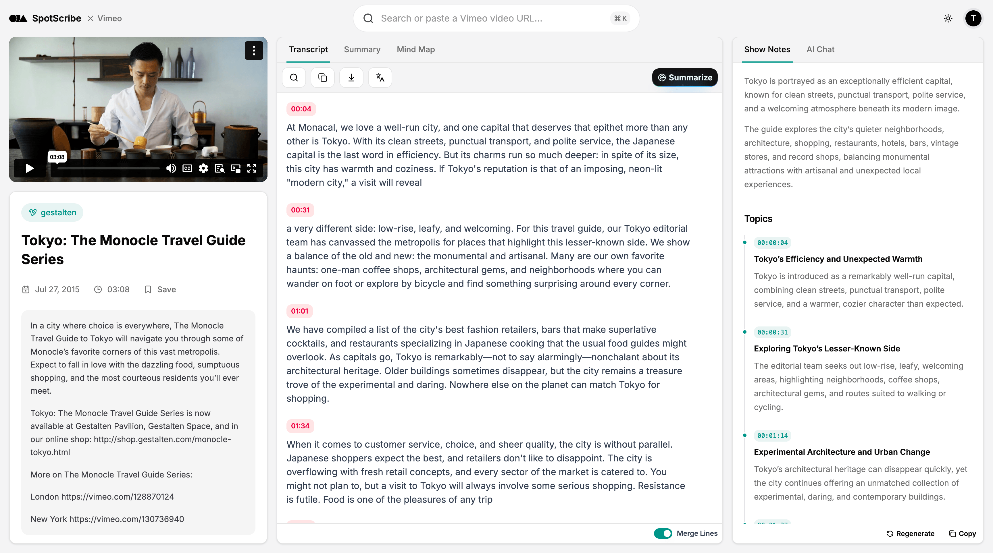 Vimeo Transcript Generator